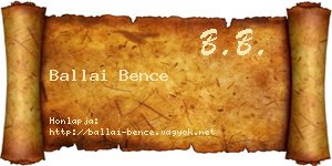 Ballai Bence névjegykártya